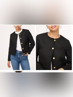 J.Crew Tweed Lady Jacket Black 10 NWT